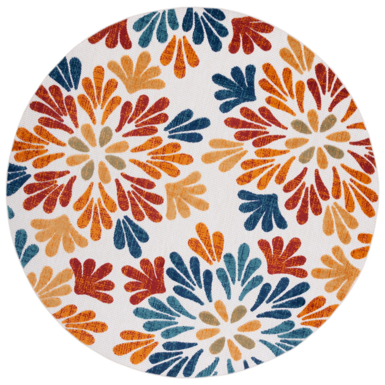 Safavieh Outdoor Cbn800A Cabana Collection Creme / Red Rug Geometric Pattern